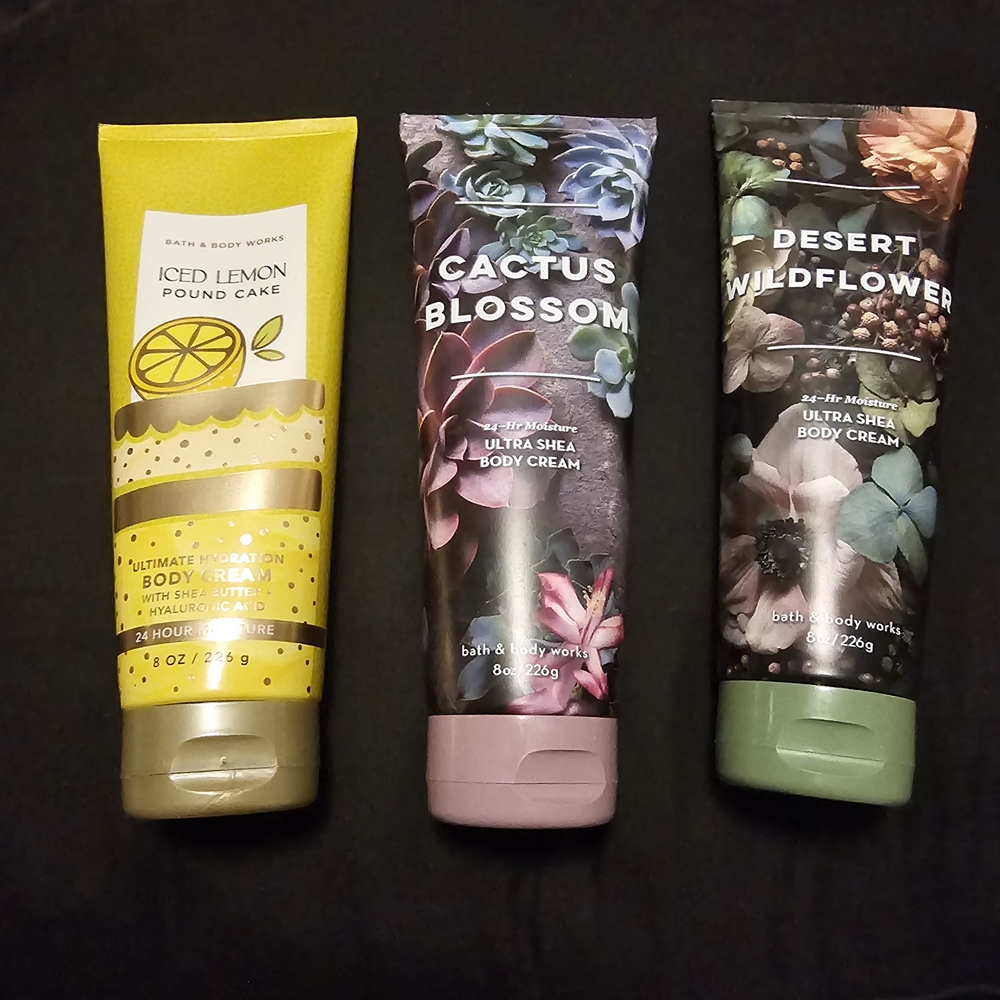Bath & Body Works Body Cream Set - Iced Lemon, Cactus Blossom, Desert Wildflower